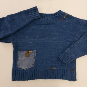 Shannon Passero Thelma Sweater in Indigo Cotton Knit Upcycled Sweater Size S EUC